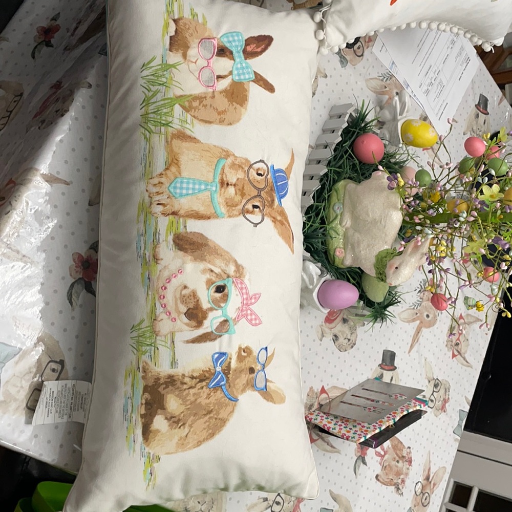 Cute Easter bunnies Pillow glasses 14x27.5